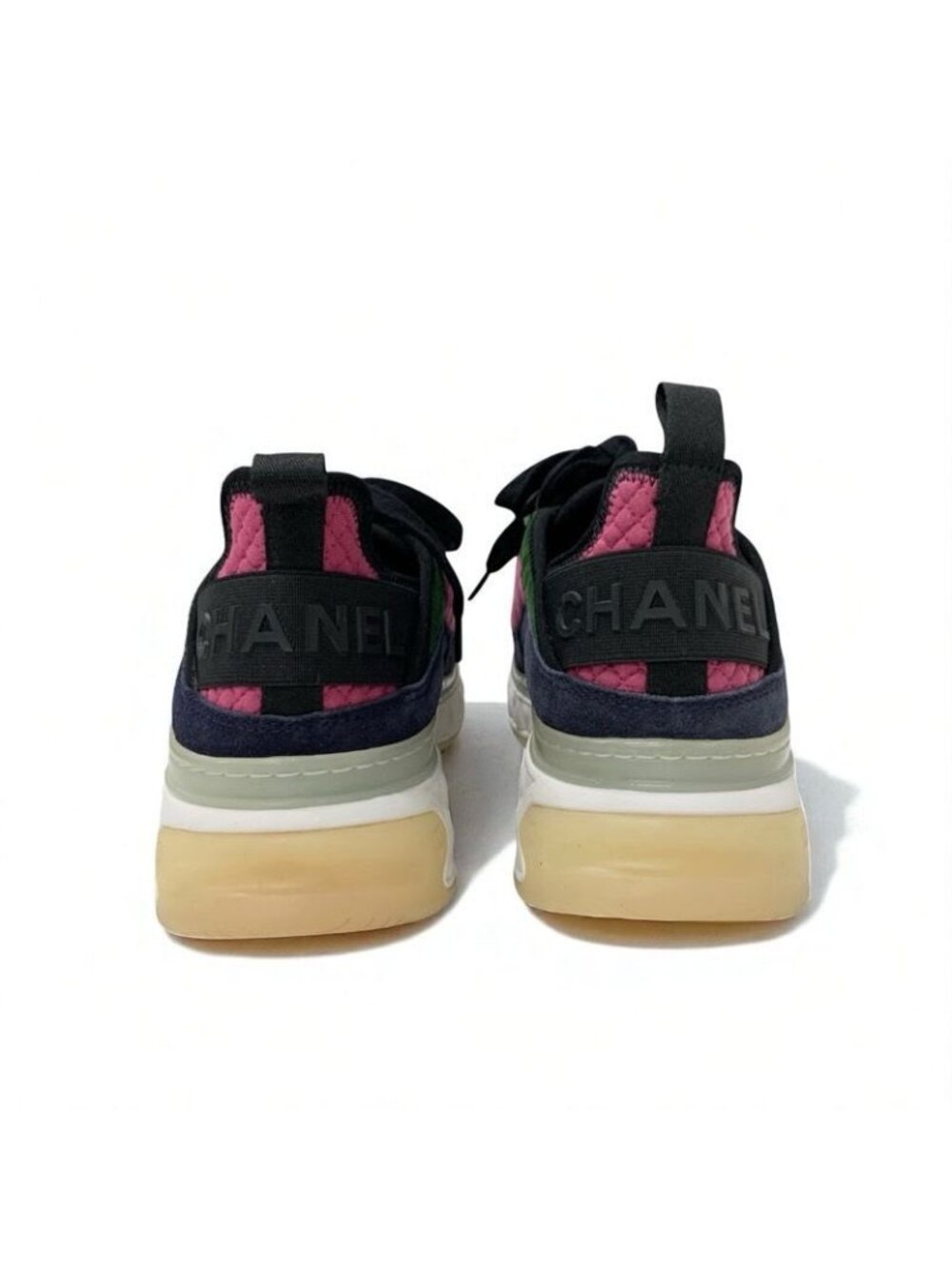 Chanel Sneakers Shoes Fabric Suede Pink Coco Mark Logo - Picture 5 of 9